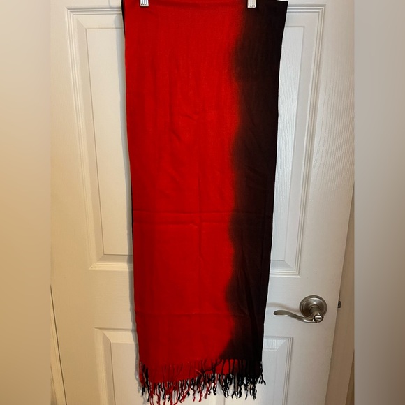 Zara Red and Black Ombre Scarf - Picture 1 of 4